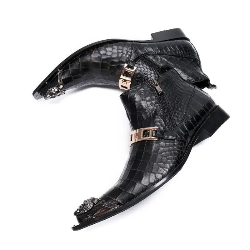 Snakeskin Chic Western Ankle Boots