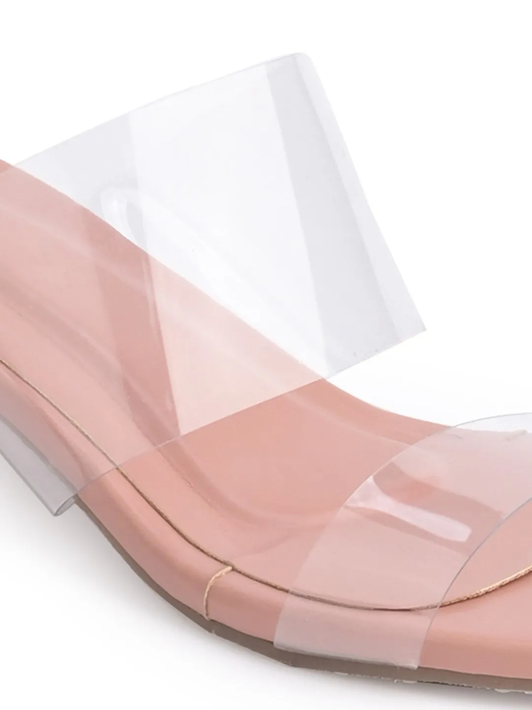 Sole-39 Nude transparent two Strap heels - Stylish Comfort day to night wear - Venus