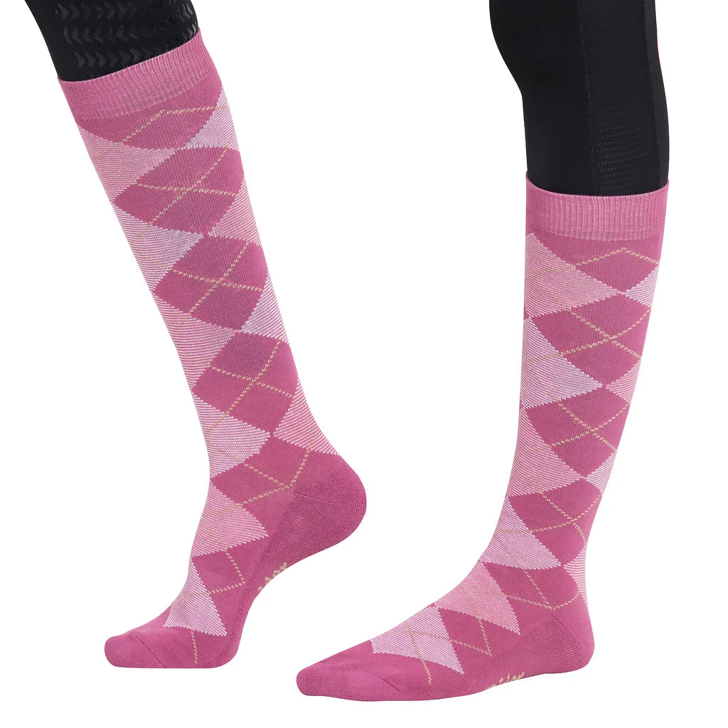 TuffRider Ladies Bamboo Argyle Knee Hi Socks