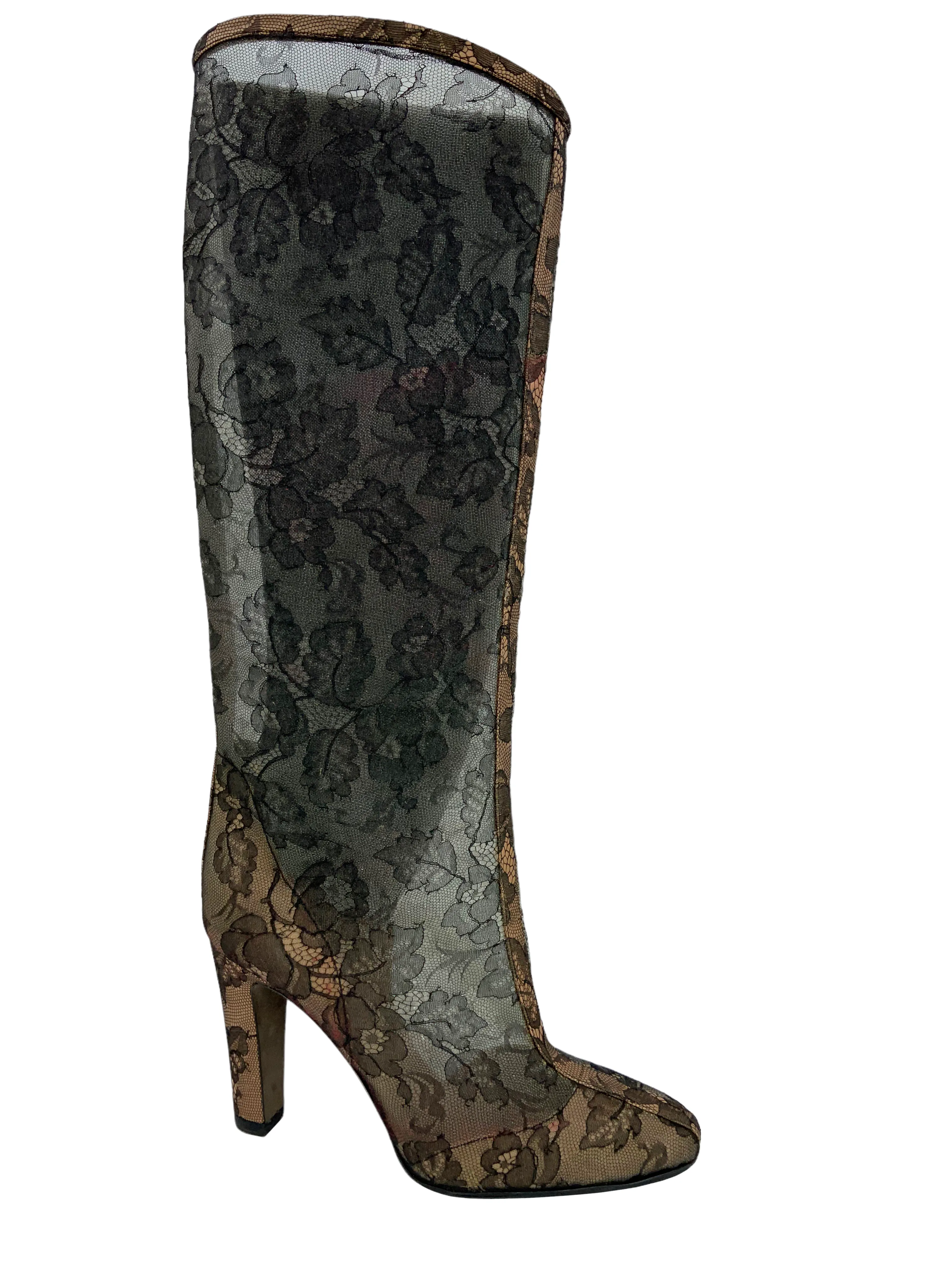 Valentino Garavani Lace Tall Knee High Boots Size 11