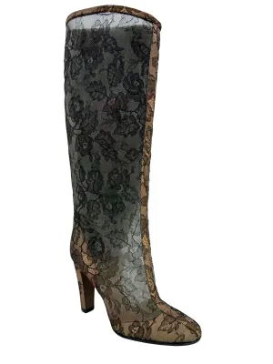 Valentino Garavani Lace Tall Knee High Boots Size 11