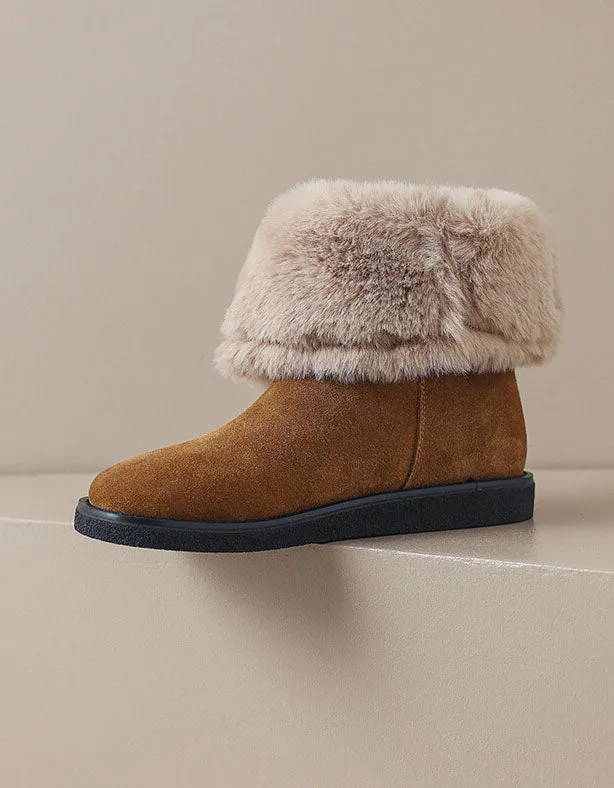 Winter Suede Snow Boots with Fur