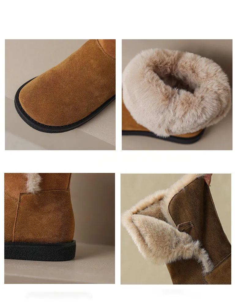 Winter Suede Snow Boots with Fur